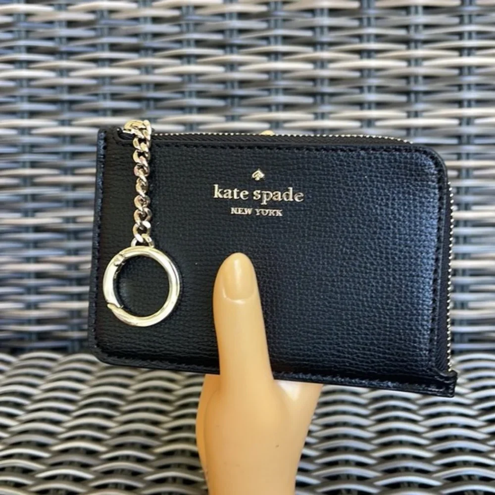 Kate Spade Darcy Medium L-Zip Card Holder Black - Picture 9 of 16